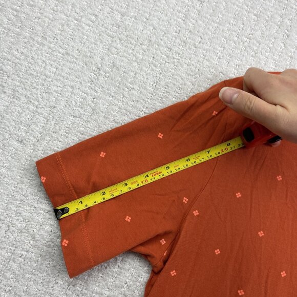 Scotch and Soda Amsterdam Men's T Shirt Sz M Short Sleeve Orange Geometric AOP - Picture 10 of 12